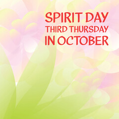 Spirit Day . Design suitable for greeting card poster and banner
