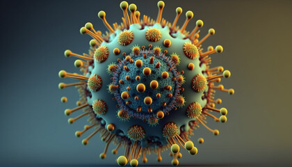 Model concept of a virus or bacteria, Generative AI