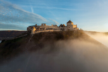 Foggy fall photo about the Fort of Sumeg Hungary. It call this building castle of Sumeg too.