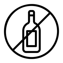 no alcohol line icon