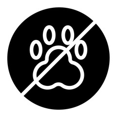 no pets allowed glyph icon