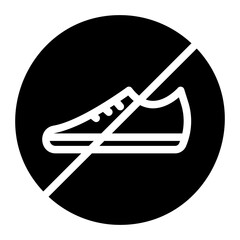 no shoes glyph icon
