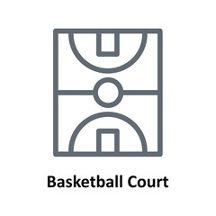 Basketball Court Vector  Outline Icons. Simple stock illustration stock