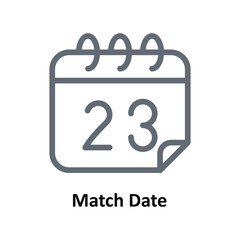 Match Date Vector  Outline Icons. Simple stock illustration stock