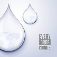 Fototapeta premium World water day. Save water. Vector illustration.