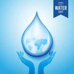 Obraz premium World water day. Save water. Vector illustration.