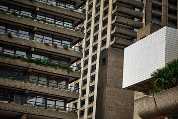 Modernist architecture of the estate and buildings in the Barbican district of London
