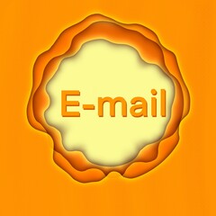 E-mail - written - orange color - no background - png file - ideal for website, email, presentation, advertisement, image