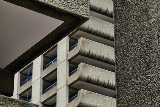 Modernist architecture of the estate and buildings in the Barbican district of London