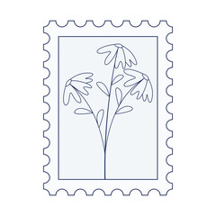 Flower postage stamp with flowers