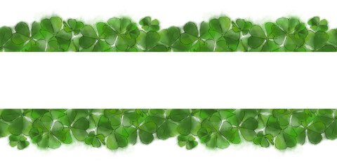 Shamrock Seamless Banner with Text Space. St. Patrick's Day Design for Advertisement, Announcement, Print, and Decoration.