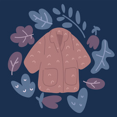 Cartoon vector illustration of Winter fur coats.