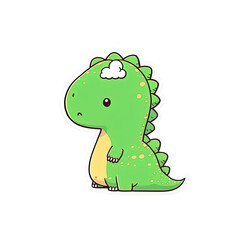 Fototapeta premium Green Dinosaur Cartoon Animal, Generated AI, Generated, AI