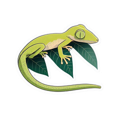 Lizard Gecko Cute Cartoon Style, Generated AI, Generated, AI