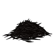 Vector illustration of dried hijiki. It is a brown seaweed used in Japanese cuisine. © ymart