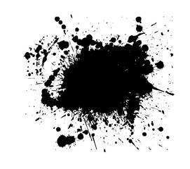 Black blot on white. Vector illustration