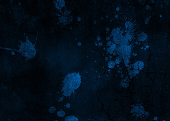 血が飛び散る青い壁のイラスト