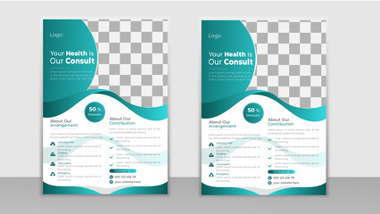 Creative medical flyer template design ,   modern template, in A4 Size  , modern design, creative professional Leaflet .