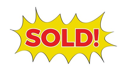 Sold car. Animation of sold of new or used motor vehicle.