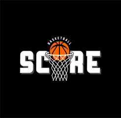 SCORE, Basketball sport graphic for young design t shirt print