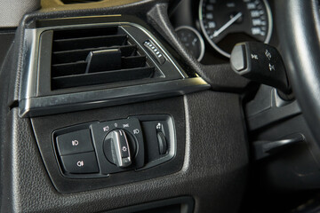 car ventilation system deflector in the car front panel, car light and lighting control unit,...