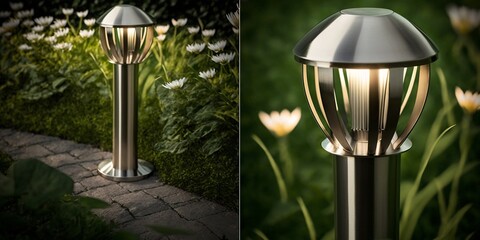 Moderne neue LED Garten Laterne Beleuchtung um Licht zu erzeugen, ai generativ