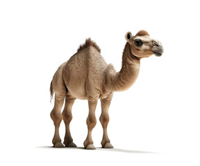 Cute baby camel on transparent background, Generative AI