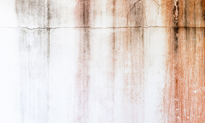 Texture white cement wall with stain and crack background