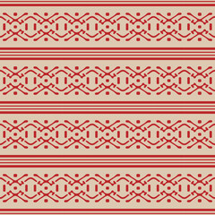 Japanese Embroidery Tribal Motif Vector Seamless Pattern