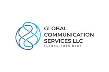 Global communication logo concept. perfect for business company branding design