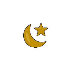 moon and stars icon vector