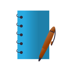 notepad and pen on white background