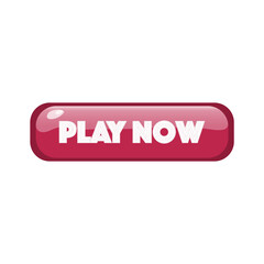 Cute Play Now button. Vector illustration on white background. PLAY NOW ICON	