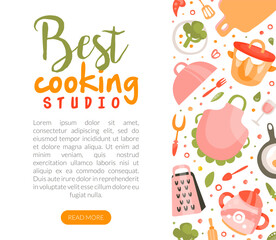 Best cooking studio logo design. Cooking school, culinary class, food studio landing page, web banner vector