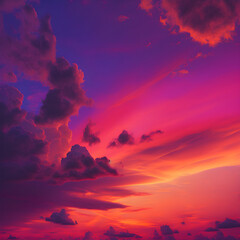 Sunset and sunrise sky texture in shades of pink, orange, and purple - AI Generative