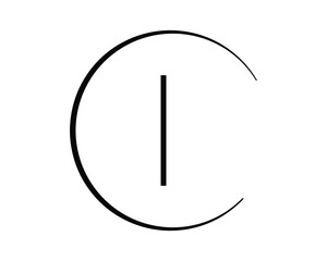 I letter vector with circle creative design template elements.