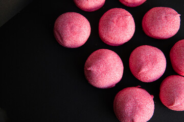 pink marshmallows sprinkled with sugar