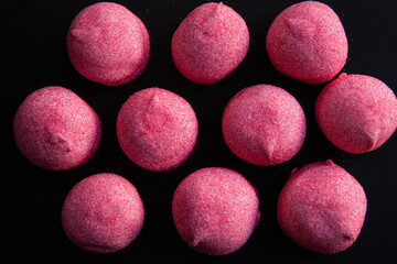 pink marshmallows sprinkled with sugar
