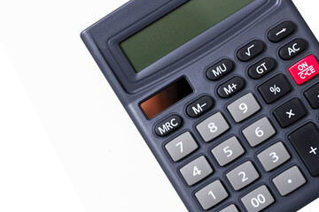 Calculator isolated on white. Simple object background. Cutout counting device.