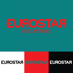 EUROSTAR wordmark logo design. Creative eurostar text or typography logo design. clean minimal and professional