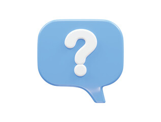 question icon 3d rendering illustration