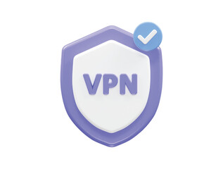 Vpn icon 3d illustration vector element render