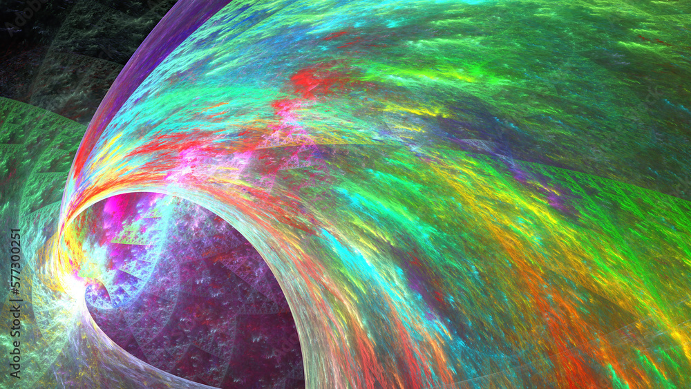 Fototapete digital fractal art computer generated 3d rendered graphics, abstract shapes and forms, beautiful fr