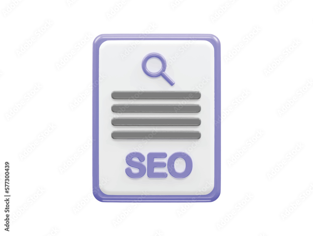 Poster seo icon 3d rendering vector illustration transparent element