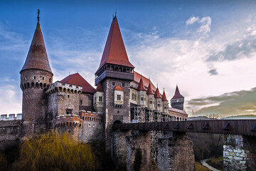 Fototapeta premium The Corvin's Castle in Romania's Transylvania is an important historical, touristic and cultural objective.