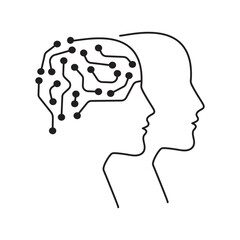 Artificial intelligence, technology logo vector. Concept logo