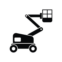 Boom lift machine icon design. isolated on white background. vector illustration
