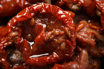 Concept of tasty food - sun-dried tomato