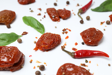 Concept of tasty food - sun-dried tomato