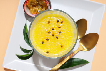 Concept of delicious food - Passion fruit mousse